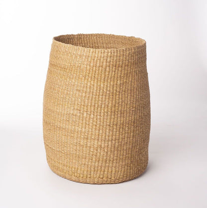 Large hand woven storage basket. Made in Ghana from local, natural-colored, sustainable materials.