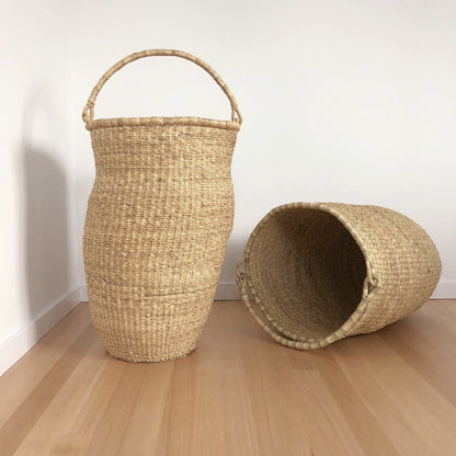 Large oversized African baskets with handles. Made from sustainable materials.