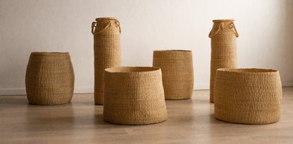 hand woven storage baskets