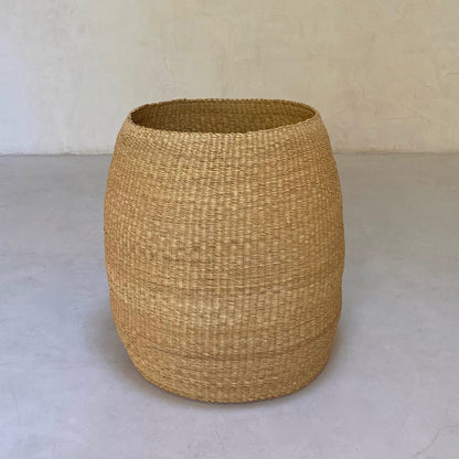 Large hand woven storage basket. Made in Ghana from local, natural-colored, sustainable materials.